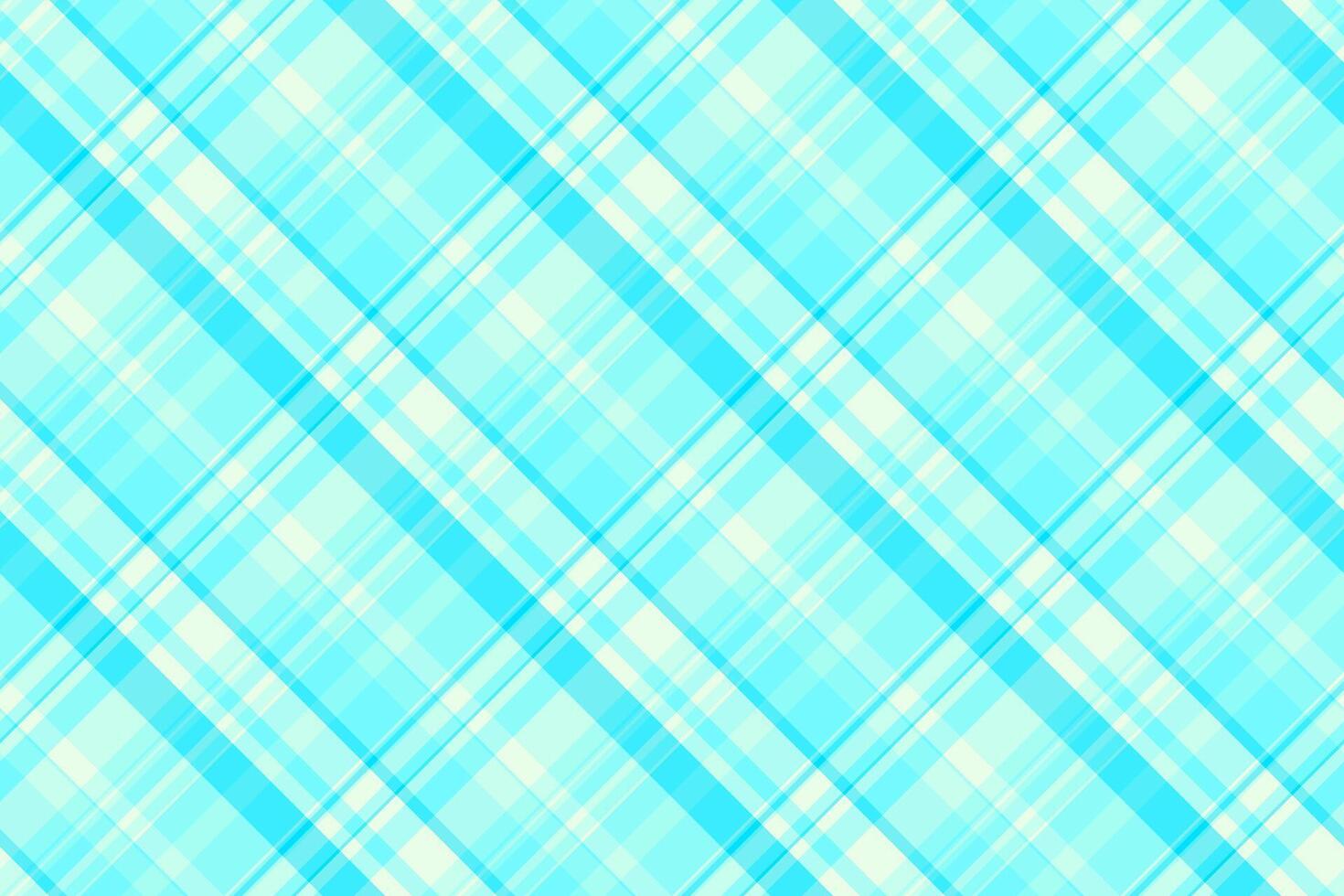 40s tartan textile background, customer fabric seamless. Folded check pattern plaid texture in teal and cyan colors. vector