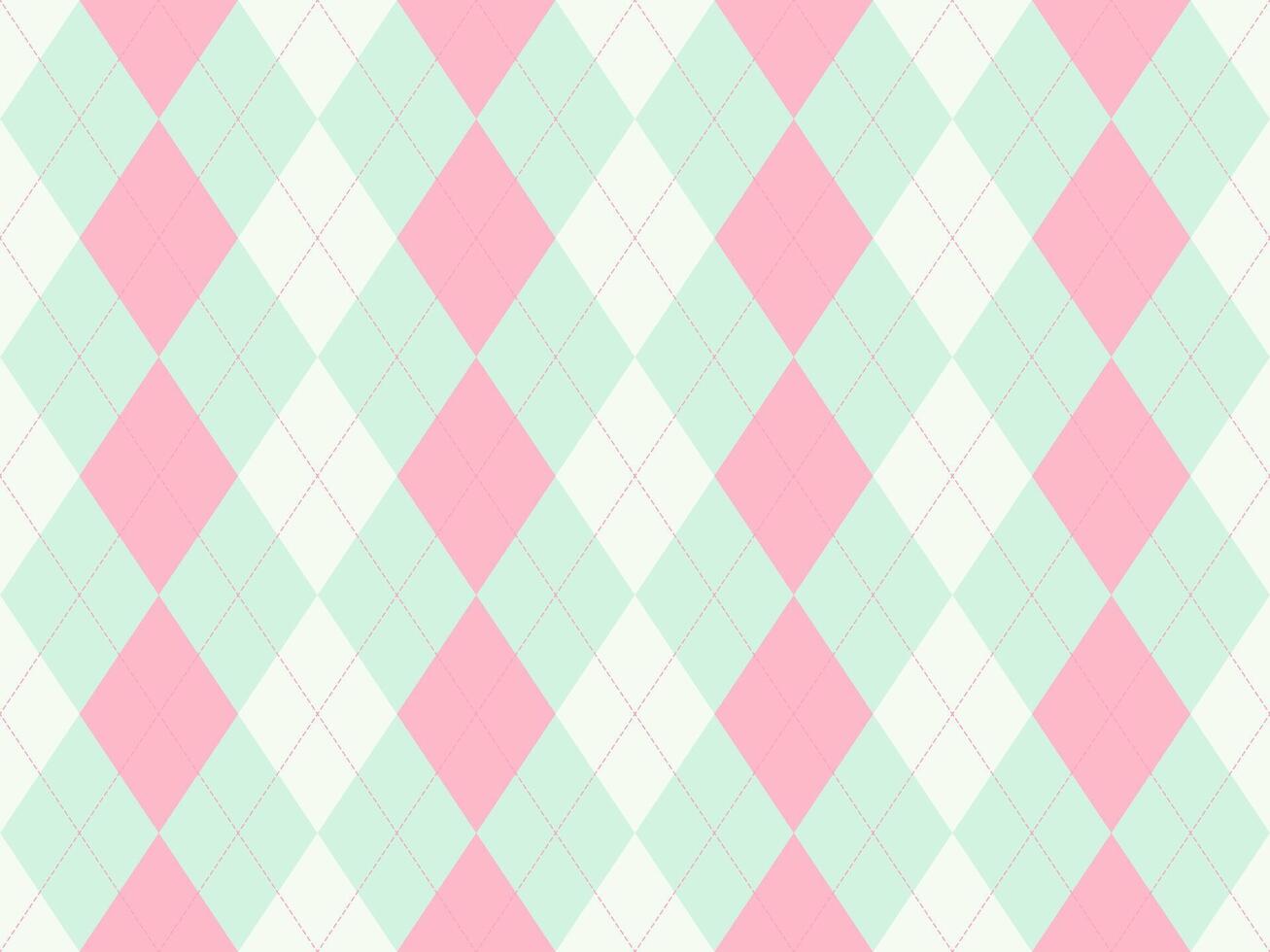 Delightful pastel pink and mint green argyle pattern. Perfect for branding, websites, textiles, or adding a touch of whimsical elegance to your designs. vector
