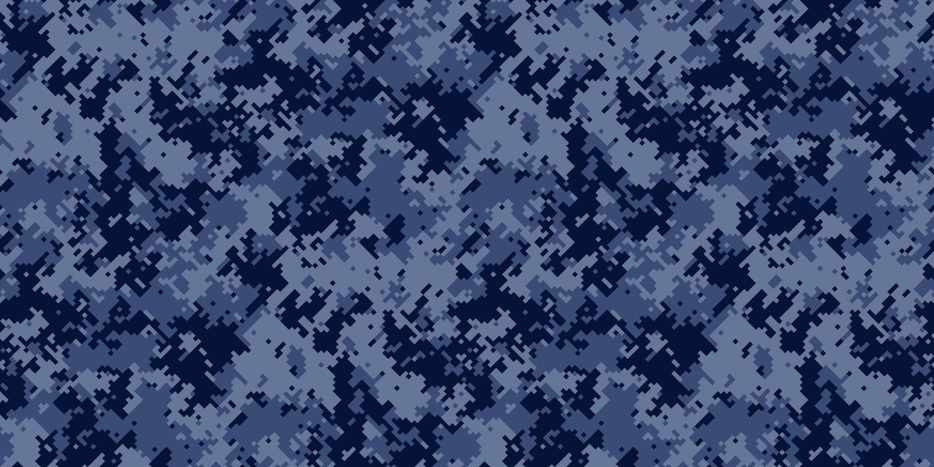 Abstract digital camouflage pattern in shades of blue. Perfect for backgrounds, textiles, or militarythemed designs. The intricate, pixelated texture offers a sense of concealment and mystery. vector