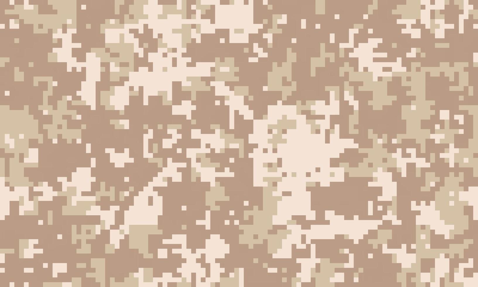 Desert camouflage pattern digital texture. Ideal for backgrounds, website design, fabric prints, and militarythemed projects. Abstract pixelated design offers a versatile, neutral aesthetic. vector