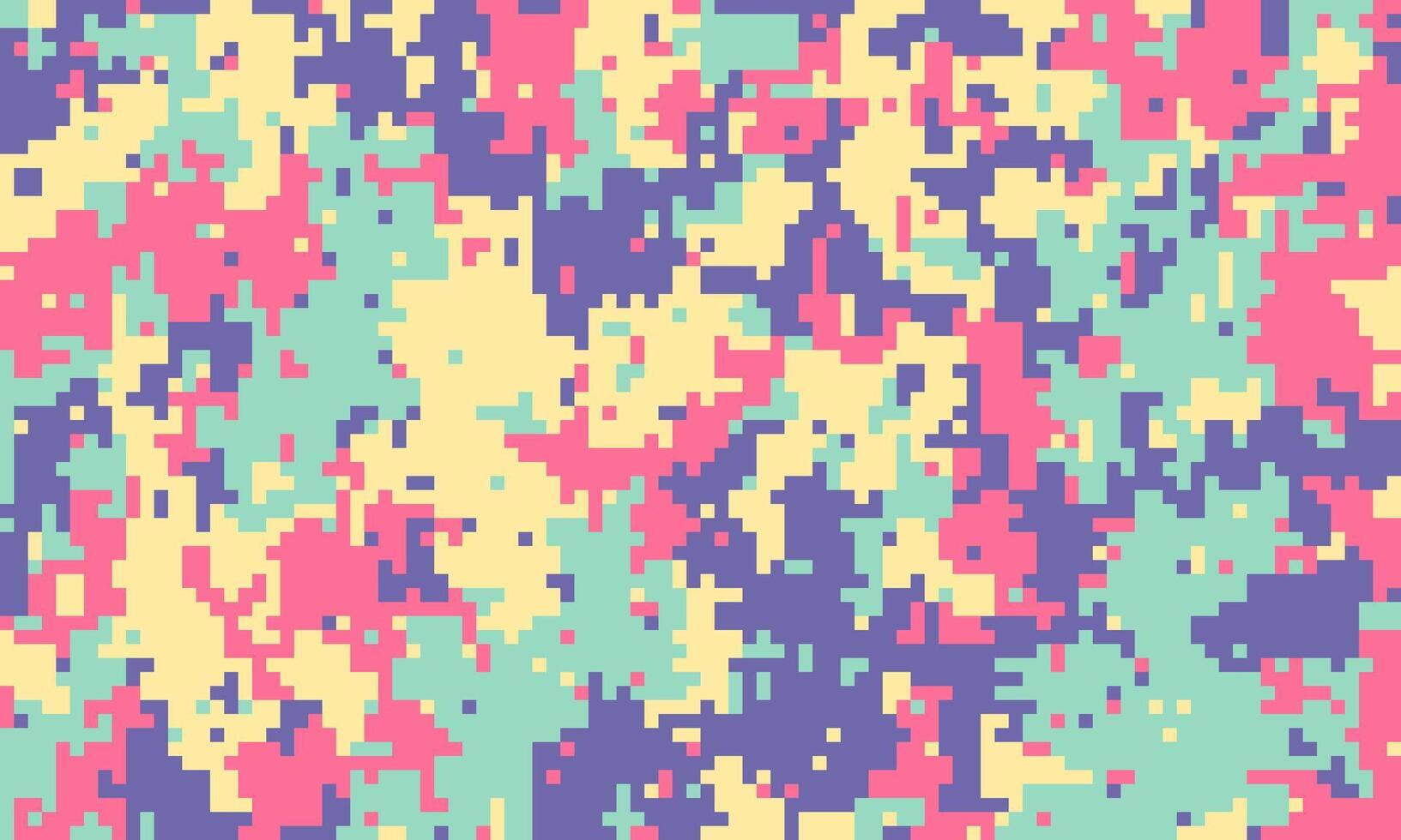 Abstract pastel pixel camo pattern. Perfect for fashion, textile design, or digital backgrounds. This playful, modern design offers a unique, vibrant texture. vector