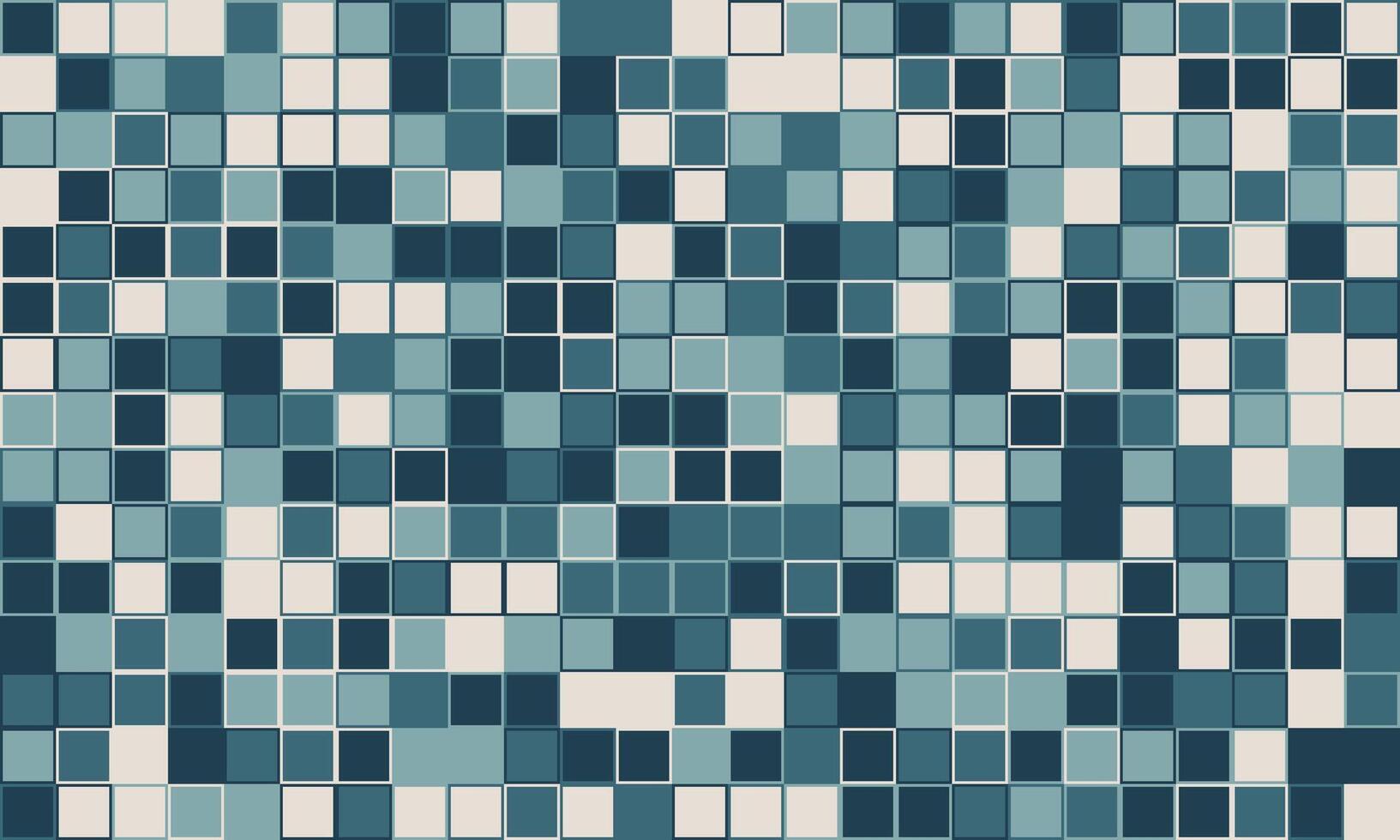 Abstract mosaic of teal and offwhite squares. Modern geometric pattern perfect for website backgrounds, tech presentations, or contemporary design projects. vector