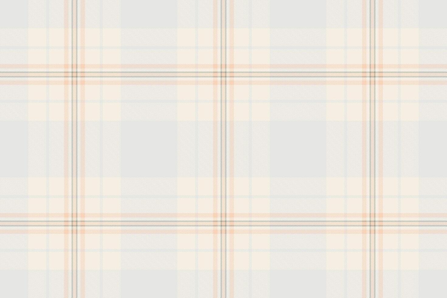 Subtle pastel plaid pattern in soft grey, beige, and peach tones. Elegant, versatile design ideal for textiles, websites, packaging, or branding. Evokes feelings of calm and sophistication. vector