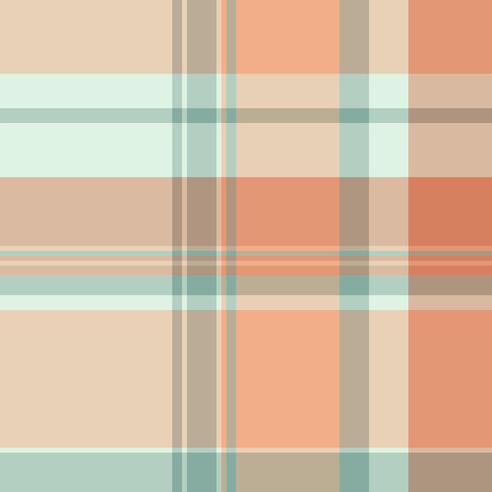 A plaid pattern in peach, blue and green vector