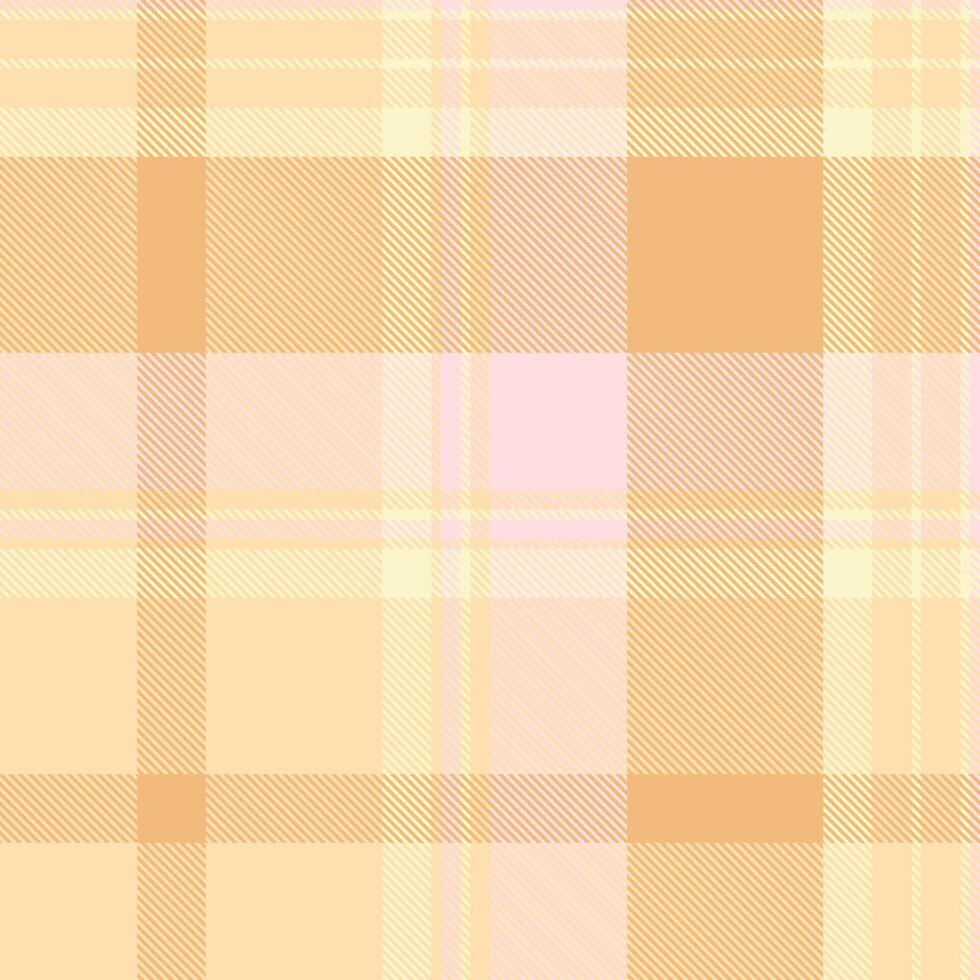 Soft pastel plaid pattern. Subtle peach and cream tones create a calming, versatile background ideal for websites, textiles, or stationery designs. vector