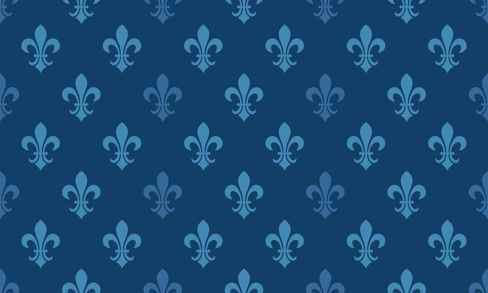 Blue fleur de lis pattern on a dark blue background vector