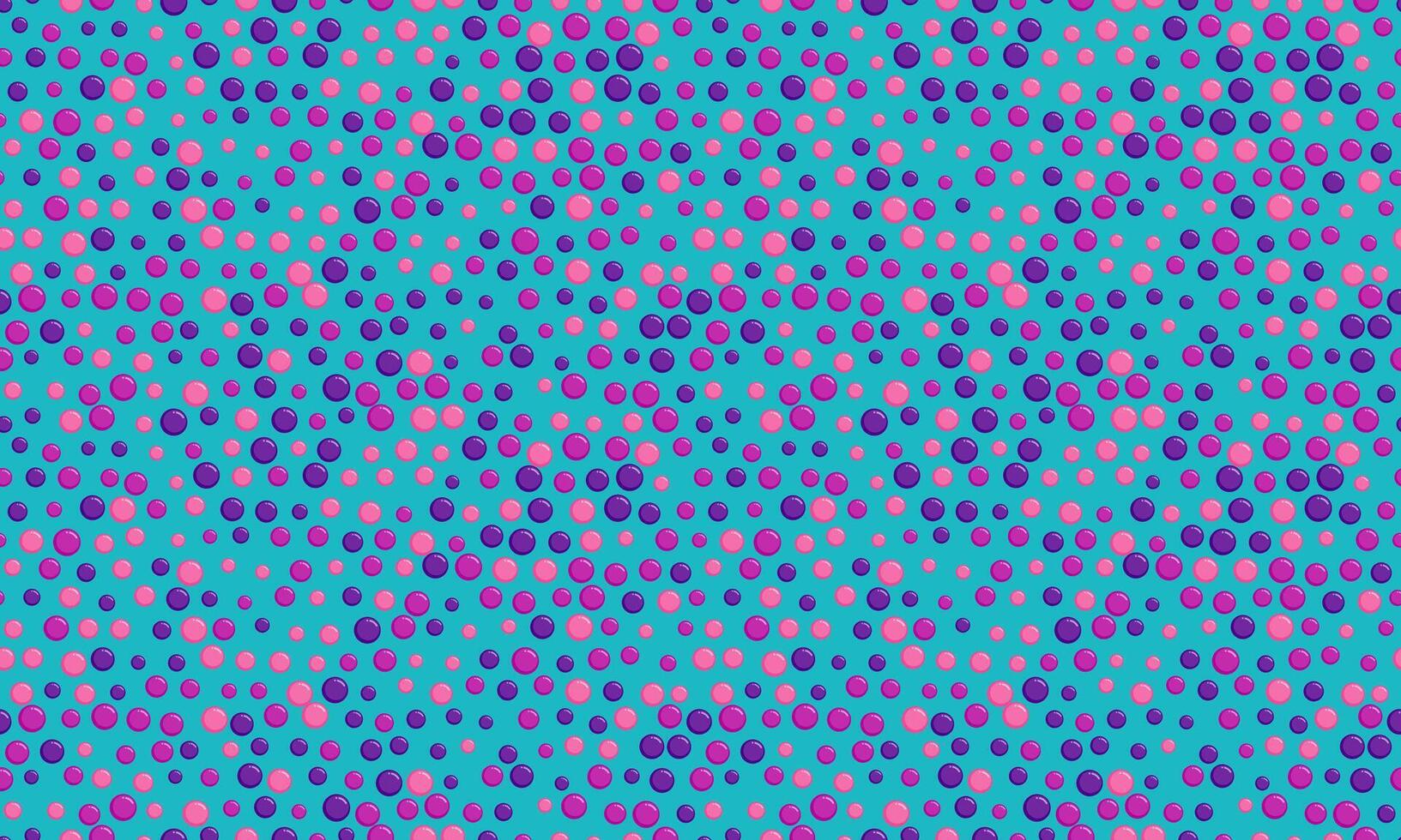Vibrant teal background adorned with a playful scattering of pink and purple circles. vector