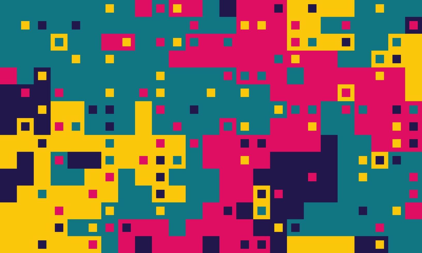 Vibrant abstract pixel art background. Bold colors and geometric shapes create a dynamic, energetic feel, perfect for tech, gaming, or modern design projects. vector