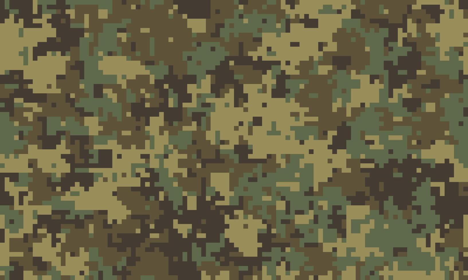 Abstract digital camouflage pattern. Earthy tones create a seamless texture perfect for backgrounds, militarythemed designs, or fashion projects. vector