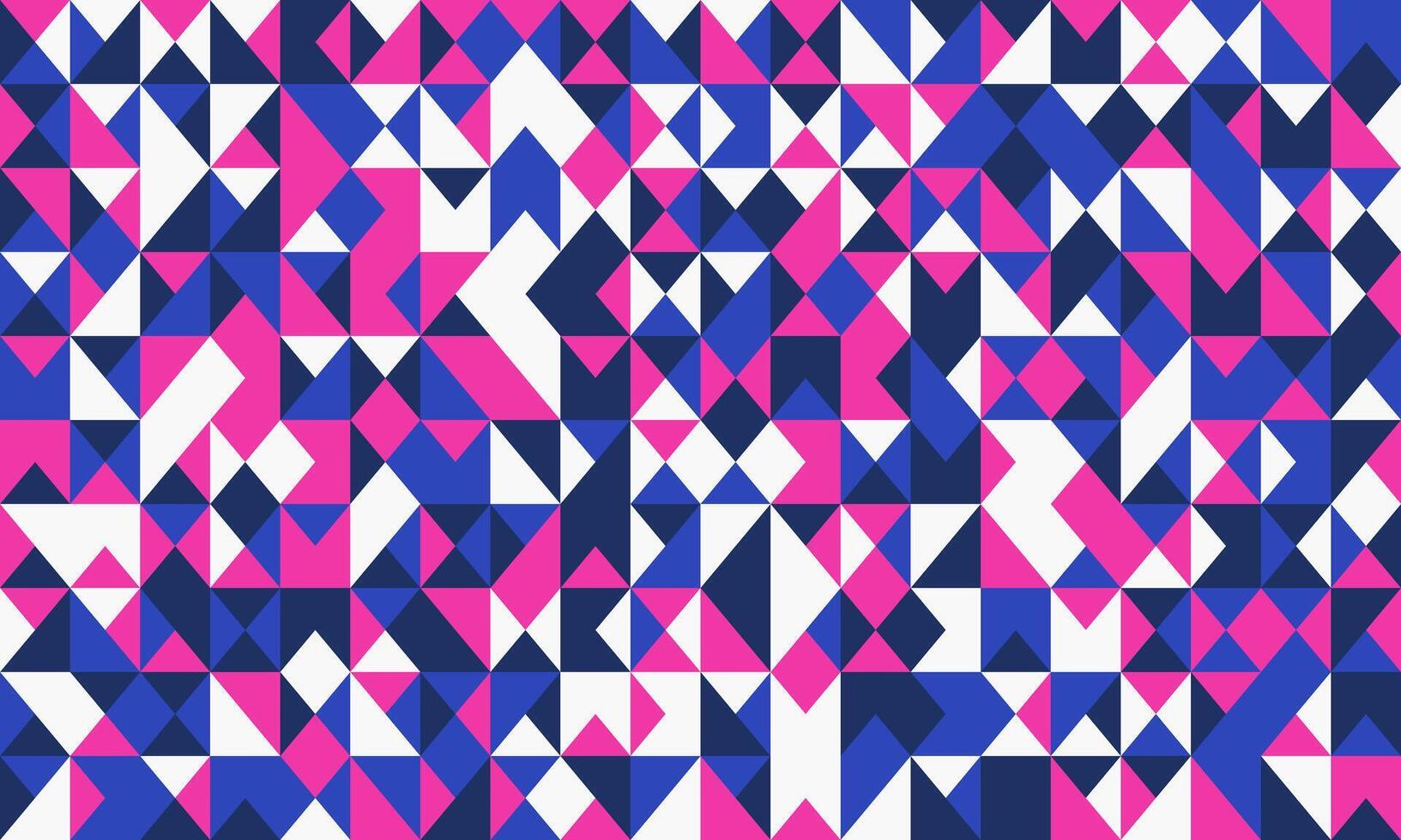 A blue and pink geometric pattern with triangles vector