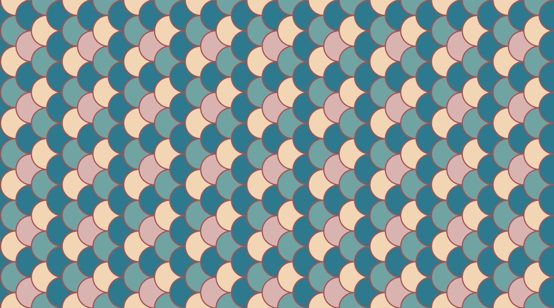 Elegant seamless pattern of overlapping scales in muted teal, peach, and rose. Perfect for textile design, wallpaper, website backgrounds, or any project needing a subtle yet sophisticated texture. vector