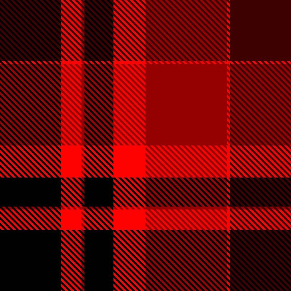 Mens shirt pattern seamless texture, grungy plaid textile. Sparse background tartan check fabric in red and black colors. vector