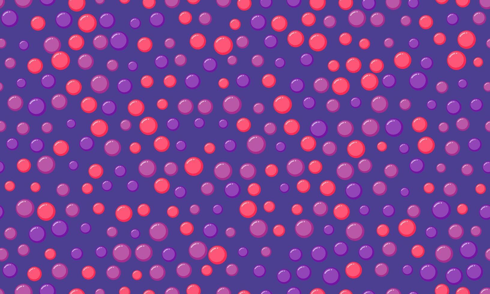 Vibrant seamless pattern of overlapping circles in pink and purple hues on a deep blue background. Perfect for playful designs, website backgrounds, textile prints, and kids projects. vector