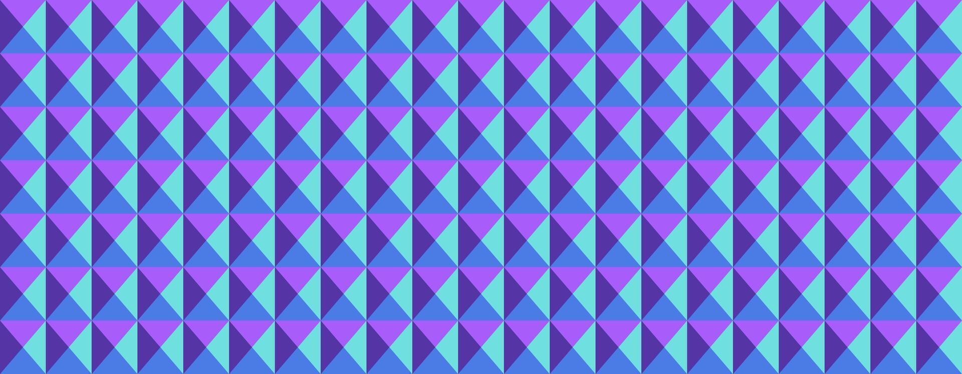 Abstract geometric background featuring a repeating pattern of vibrant purple and blue triangles. Ideal for website banners, presentations, or textile designs. vector