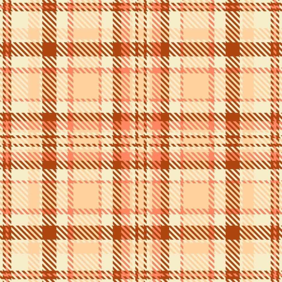 Subtle peach and brown plaid pattern. Warm, inviting texture ideal for fall fashion, home decor, or website backgrounds. Evokes feelings of comfort and tradition. vector