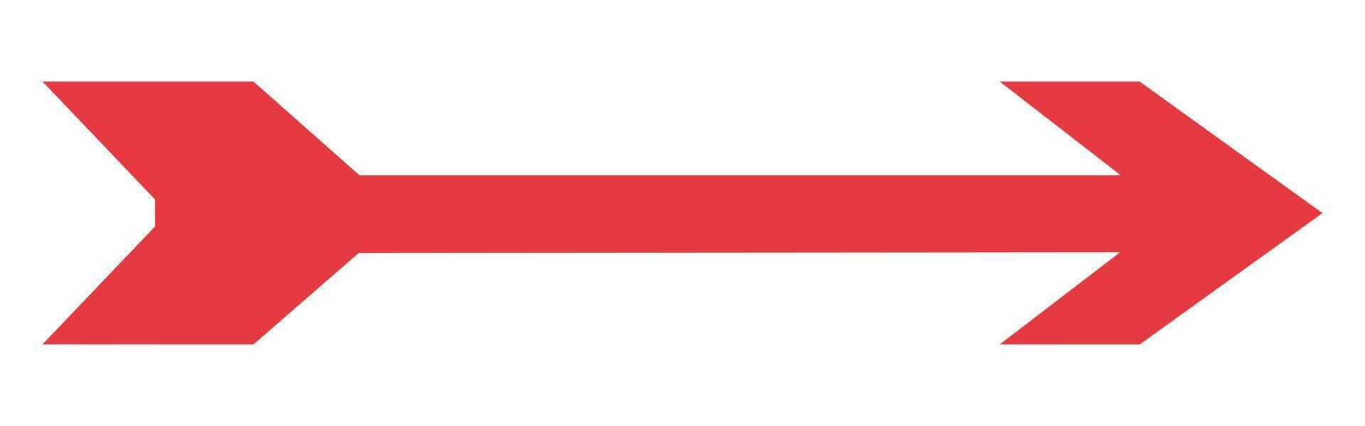 A red arrow pointing to the right vector