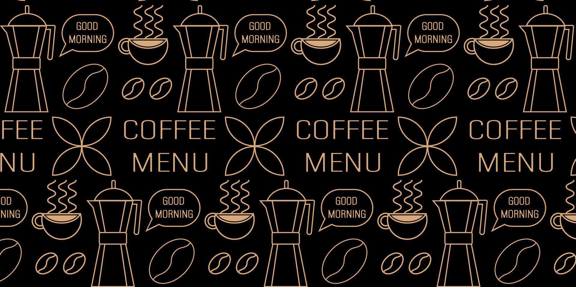 Coffee and tea geometric pattern in minimalist style. Abstract print background vector