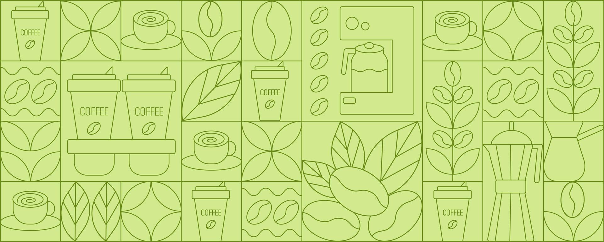 Bakery and Coffee. Abstract geometric line background vector