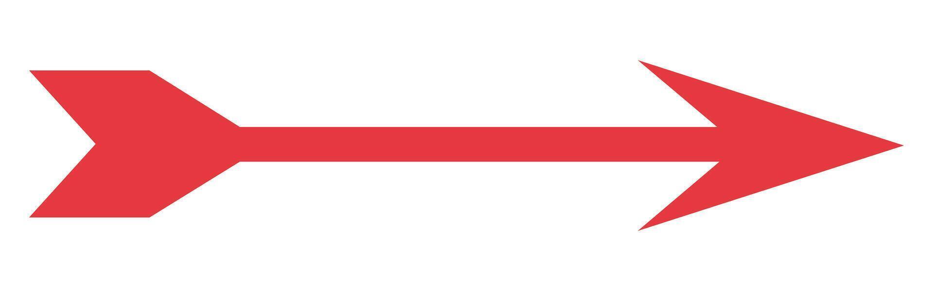 Red arrow pointing down on a white background vector