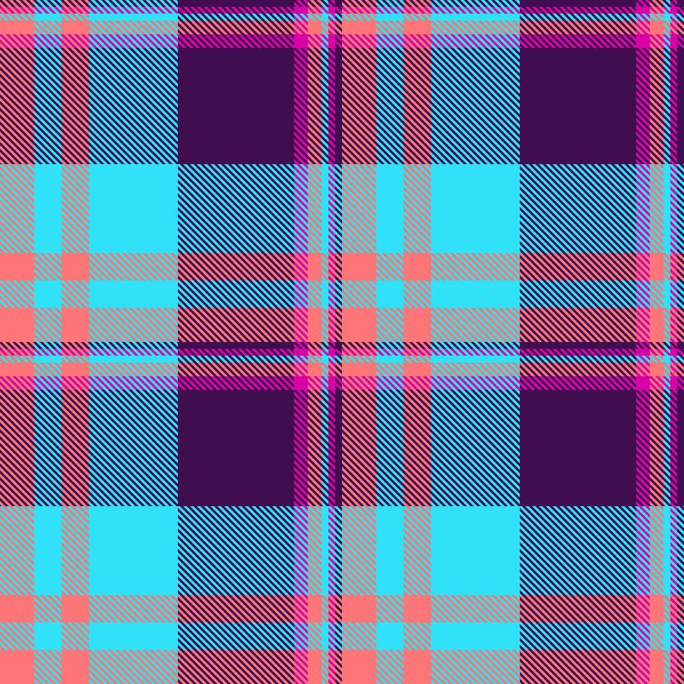 A plaid pattern in purple, blue and pink vector
