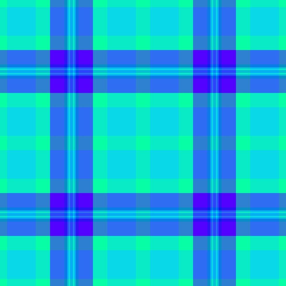 Straight background texture textile, sofa fabric tartan pattern. Royal plaid check seamless in bright and cyan colors. vector