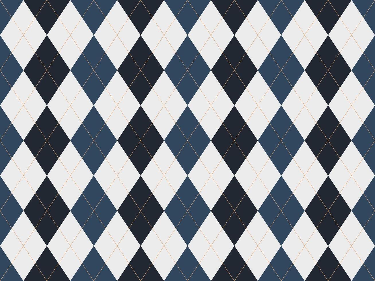 Elegant argyle pattern in navy, white, and beige. Perfect for backgrounds, textiles, or fashion design. vector