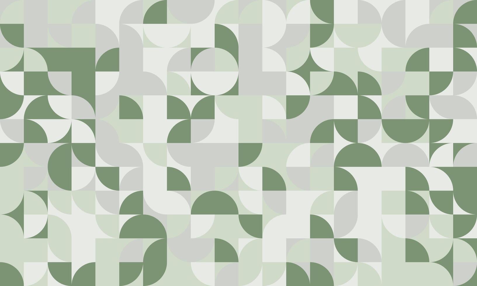 Abstract geometric pattern with muted green and gray circles and squares. Perfect for modern design, website backgrounds, or textile prints. vector