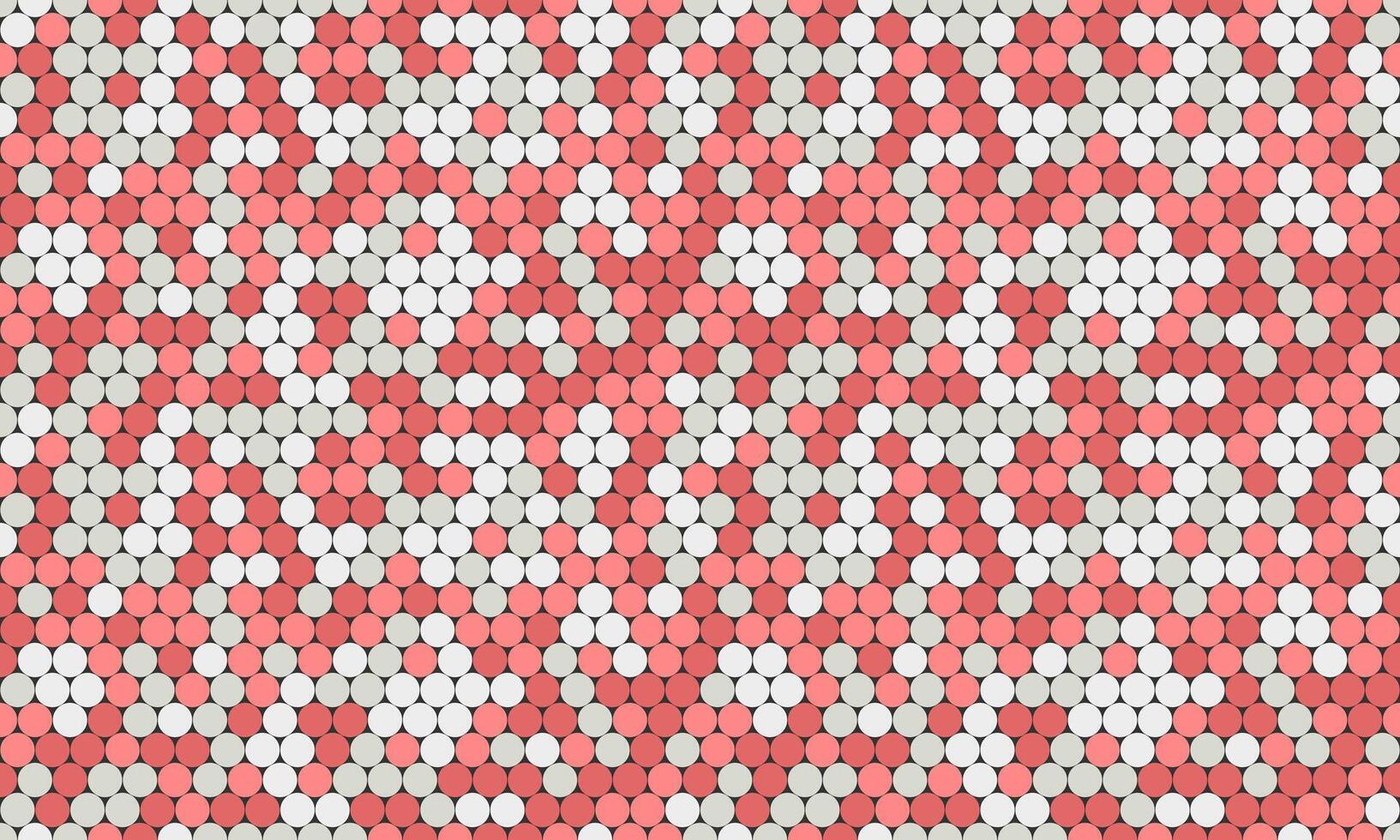Abstract seamless pattern of red, pink, and white circles. Ideal for textile design, website backgrounds, or modern branding. vector