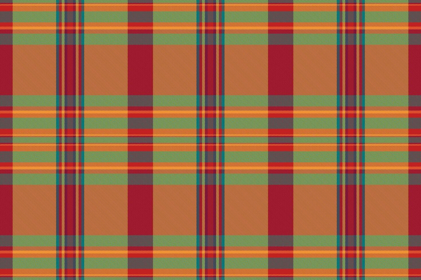 Crossed pattern fabric seamless, halftone background check. Holiday tartan textile texture plaid in red and amber colors. vector