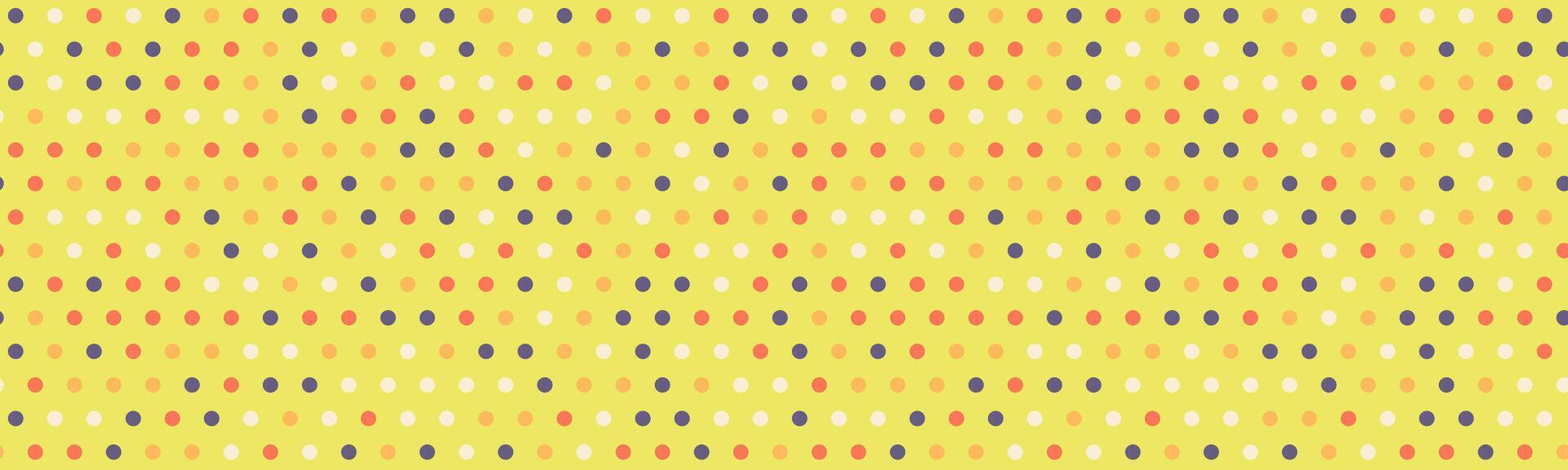 Vibrant, playful polka dot pattern in cheerful yellow, orange, white gray. Perfect for backgrounds, textiles, websites, or any design needing a pop of color and energy. vector