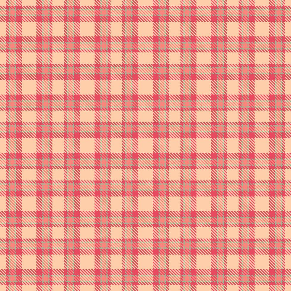 Expressive check tartan background, stitched textile seamless texture. Illustration pattern plaid fabric in red and orange colors. vector