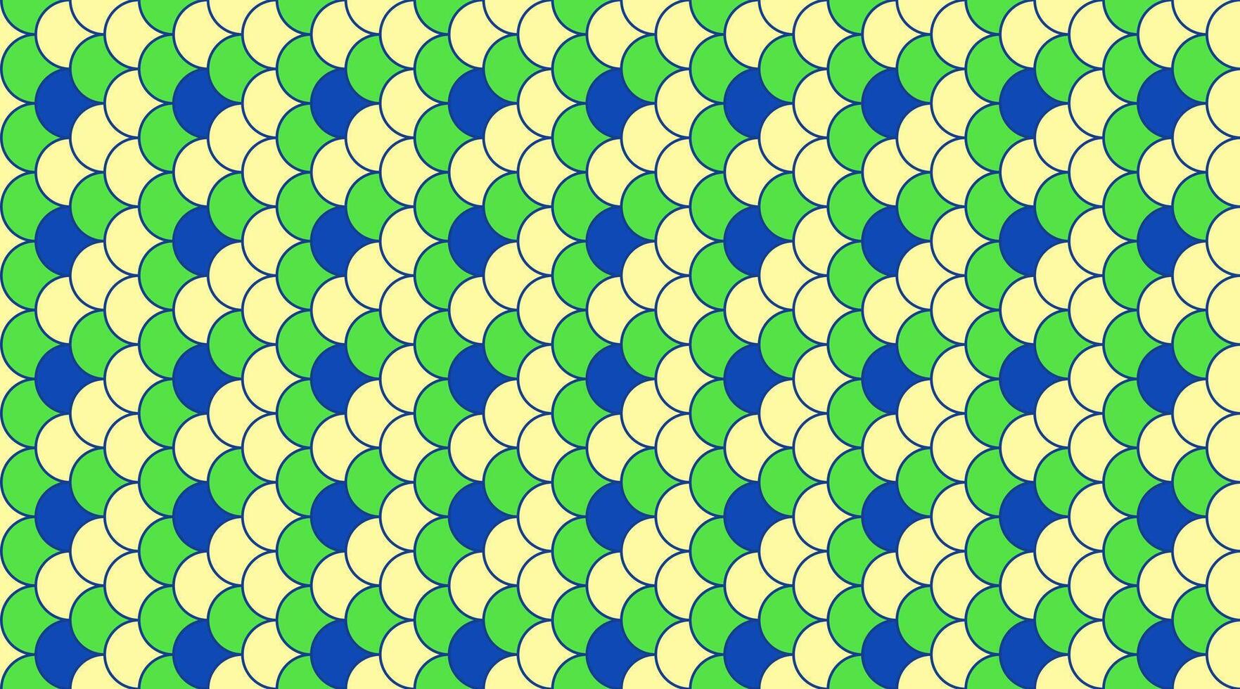 Vibrant abstract pattern of overlapping scales in lime green, pale yellow, and royal blue. Perfect for textile design, website backgrounds, or as a playful, graphic element. vector