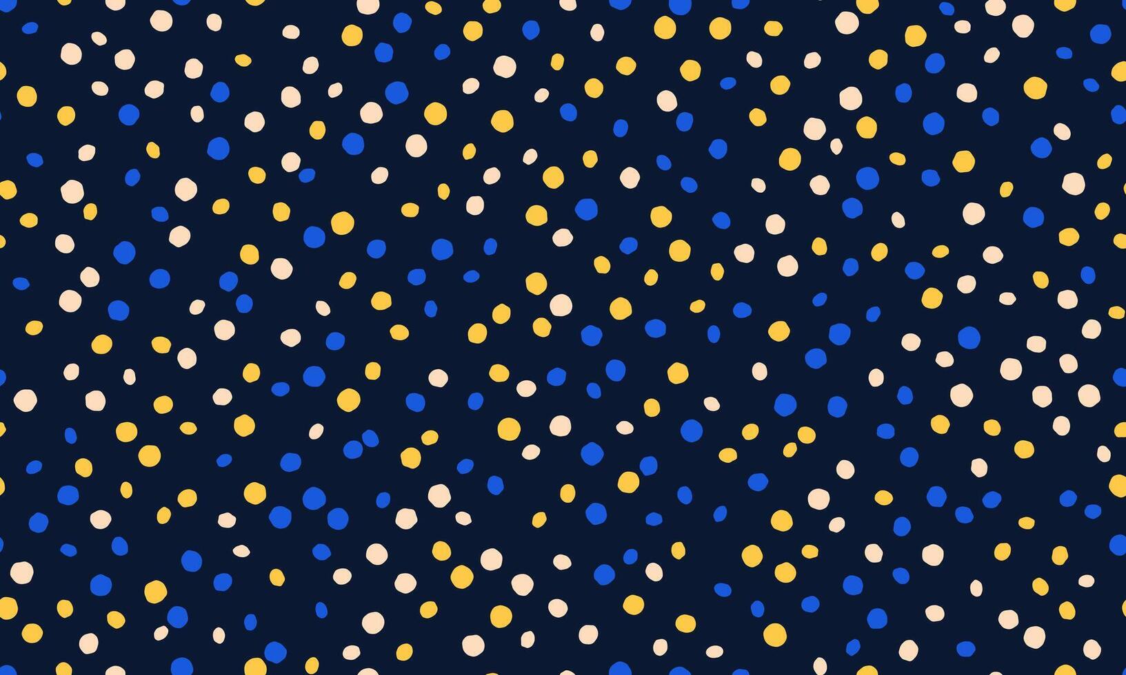 Vibrant confetti pattern in blue, yellow, and cream on a dark navy background. Perfect for celebratory designs, textile prints, or website backgrounds. vector