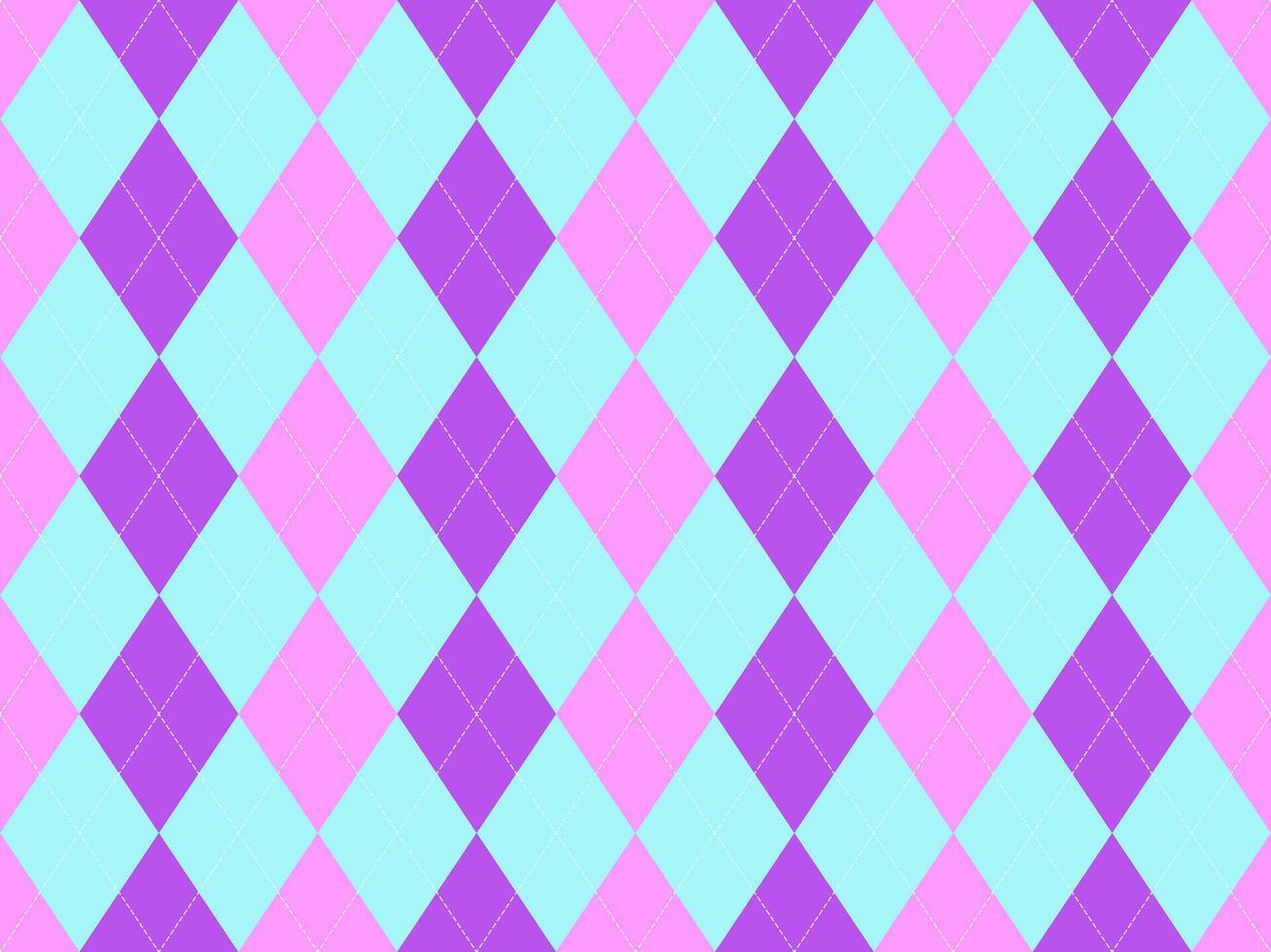 Delightful pastel argyle pattern in pink, purple, and light blue. Perfect for backgrounds, textiles, or playful designs. This cheerful, seamless texture offers a sweet and stylish aesthetic. vector