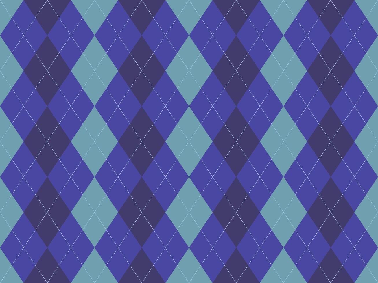 Stylish argyle pattern in calming blue and purple hues. Perfect for backgrounds, textiles, or web design projects. Subtle texture adds visual interest. vector