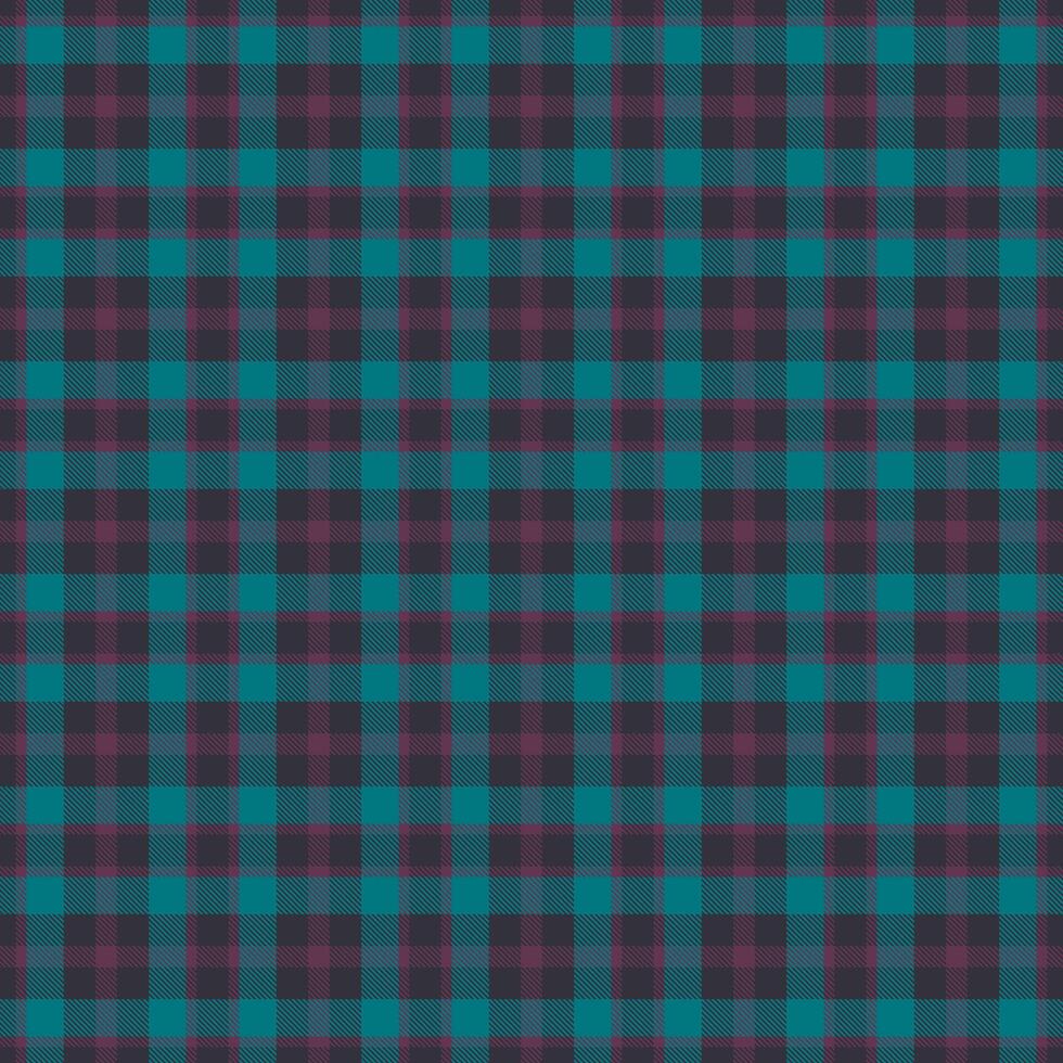 Adorable texture background pattern, mosaic seamless check. Mesh plaid tartan textile fabric in dark and cyan colors. vector