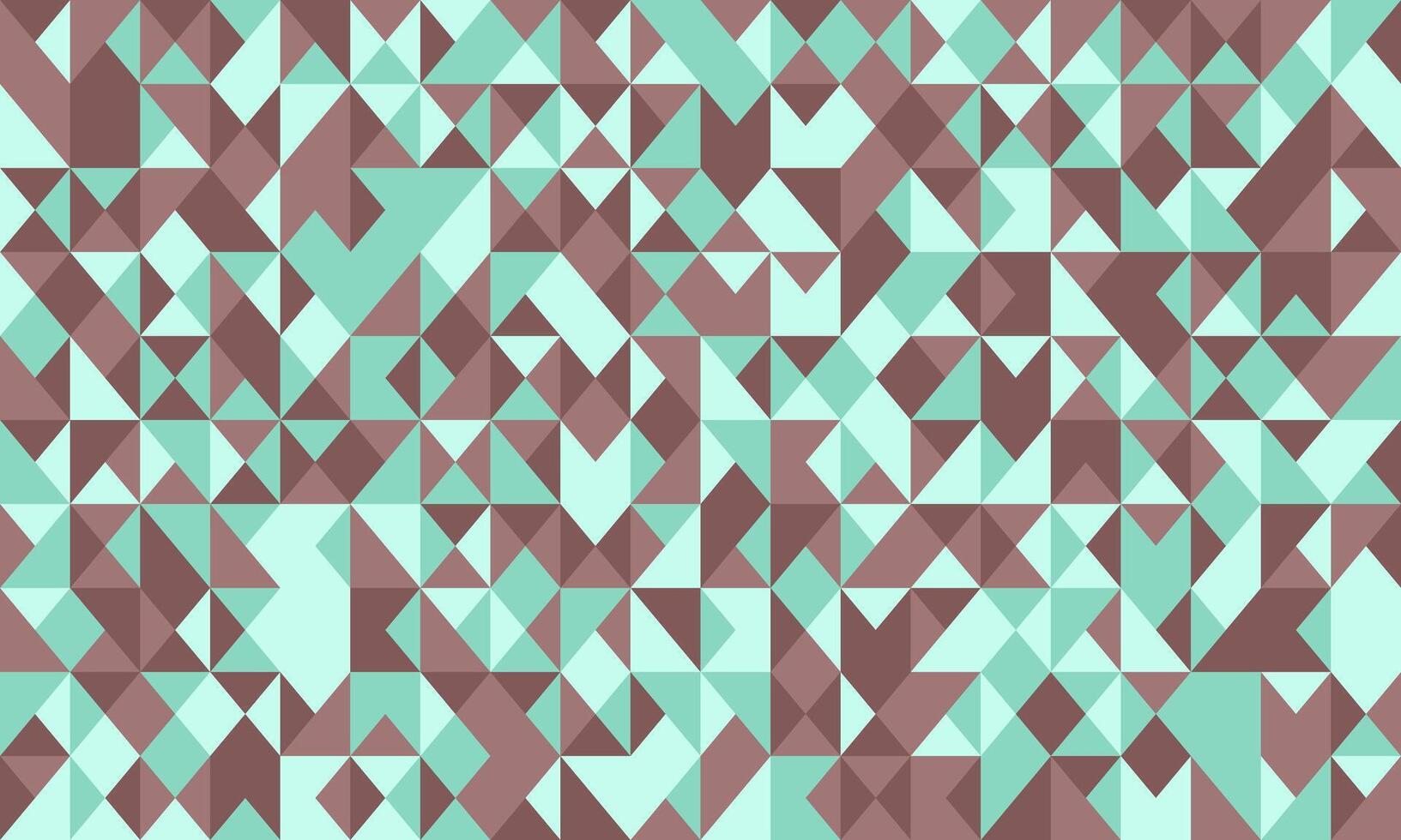 Abstract geometric pattern with teal and brown triangles. Ideal for backgrounds, textiles, website design, and modern presentations. vector