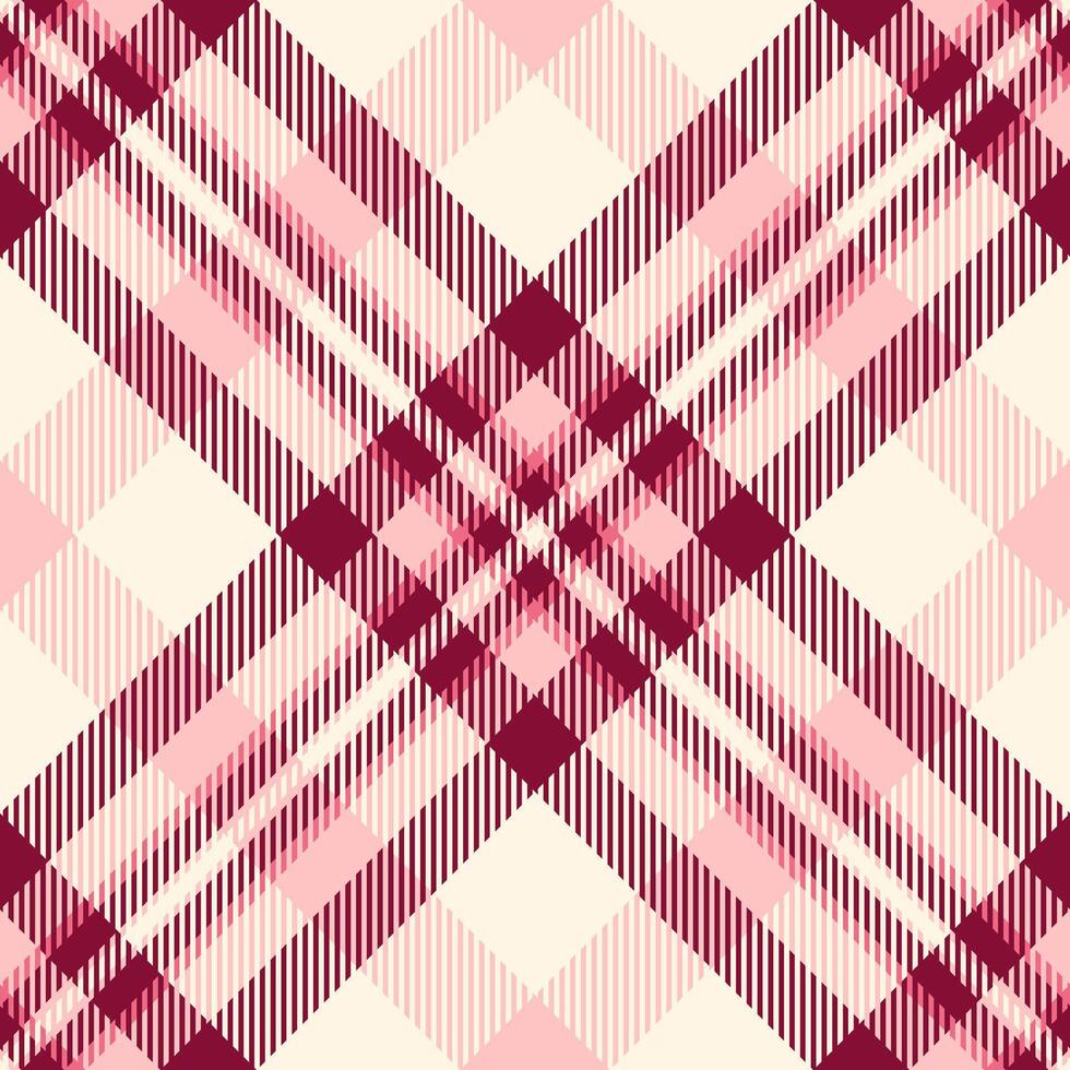 Decorate plaid textile seamless, veil texture fabric tartan. Rural background pattern check in red and old lace colors. vector