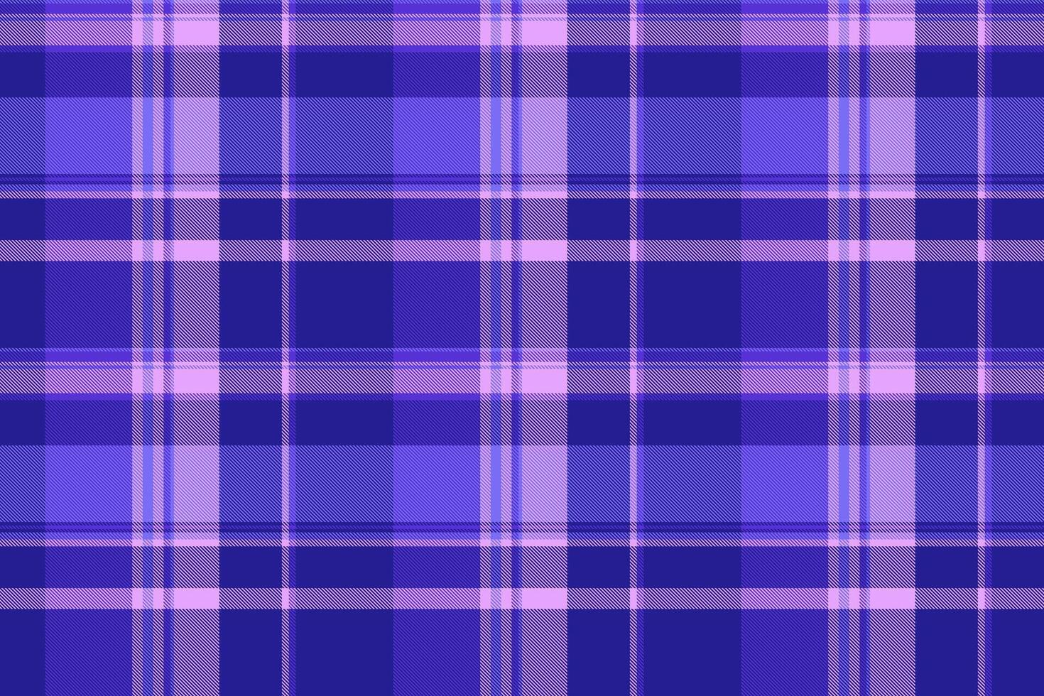 Top check seamless, image fabric background textile. Contemporary tartan pattern plaid texture in indigo and purple colors. vector