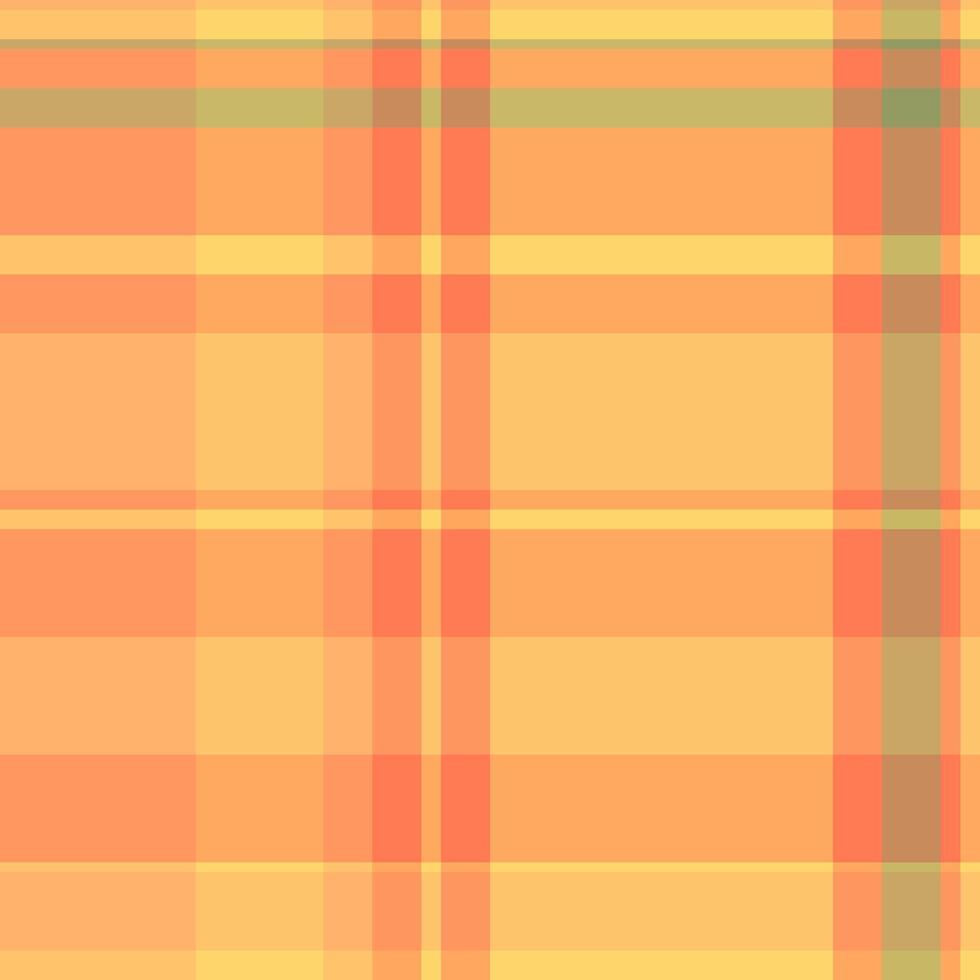 Nostalgic fabric texture tartan, arabic background check textile. Season seamless pattern plaid in orange and amber colors. vector