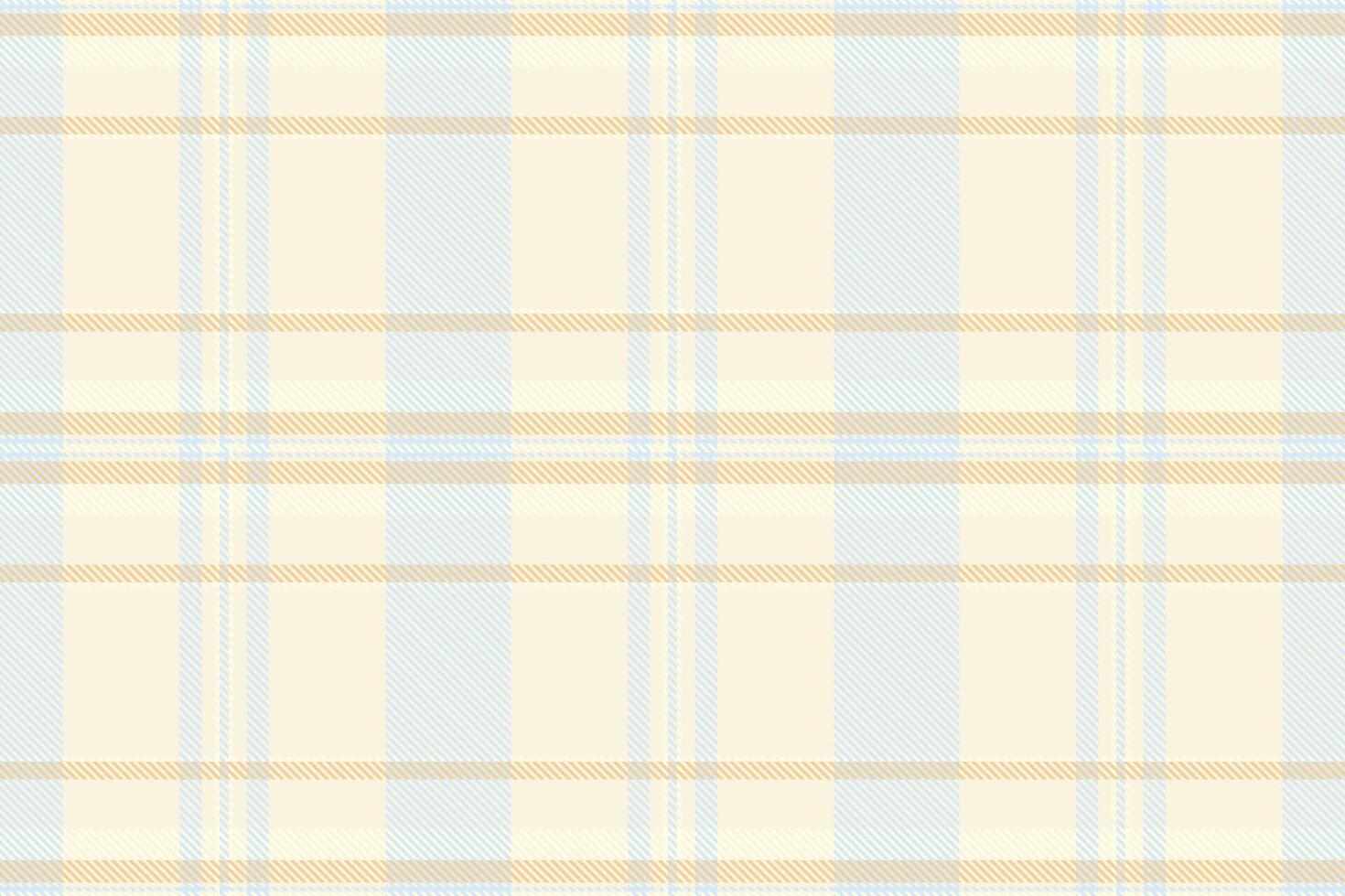 Soft pastel plaid pattern in calming cream and light blue hues. Perfect for backgrounds, textile design, or crafting projects. vector