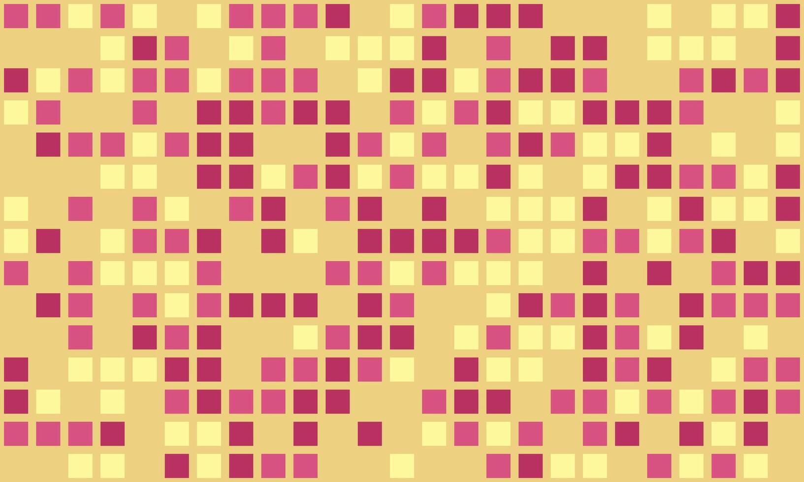 Abstract mosaic pattern featuring pastel pink and yellow squares on a beige background. vector