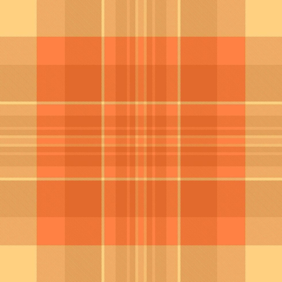 Style textile seamless tartan, shop texture check background. Nice plaid fabric pattern in orange and amber colors. vector