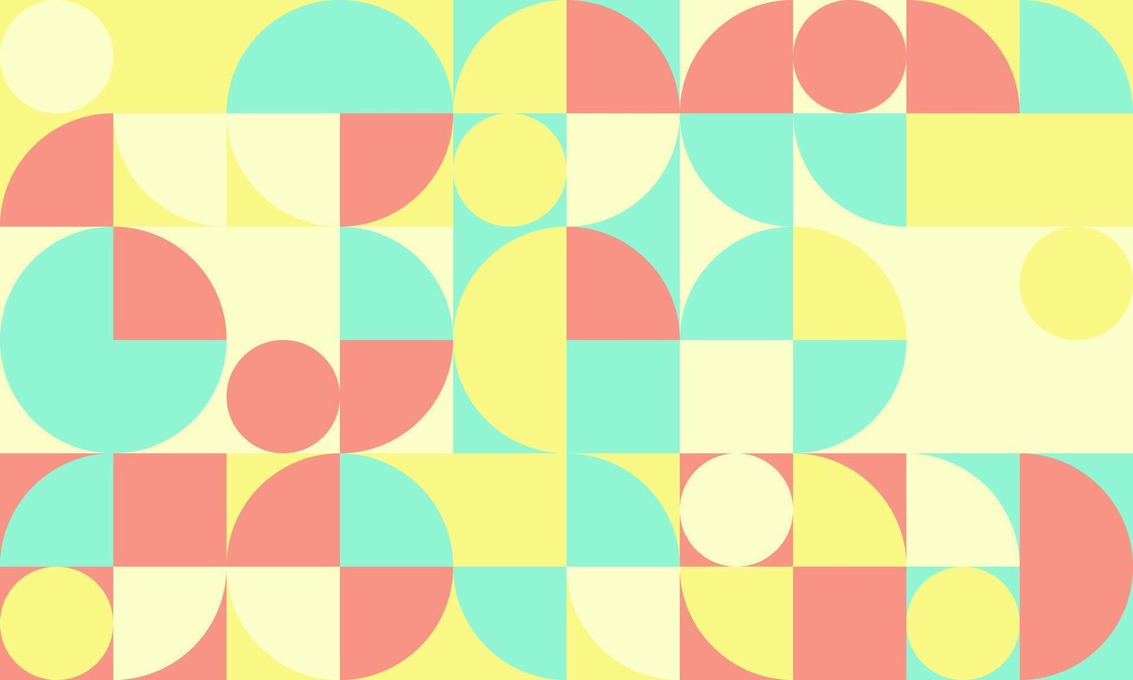 Abstract geometric pattern with pastel circles and squares. Ideal for modern backgrounds, website designs, or social media graphics. vector
