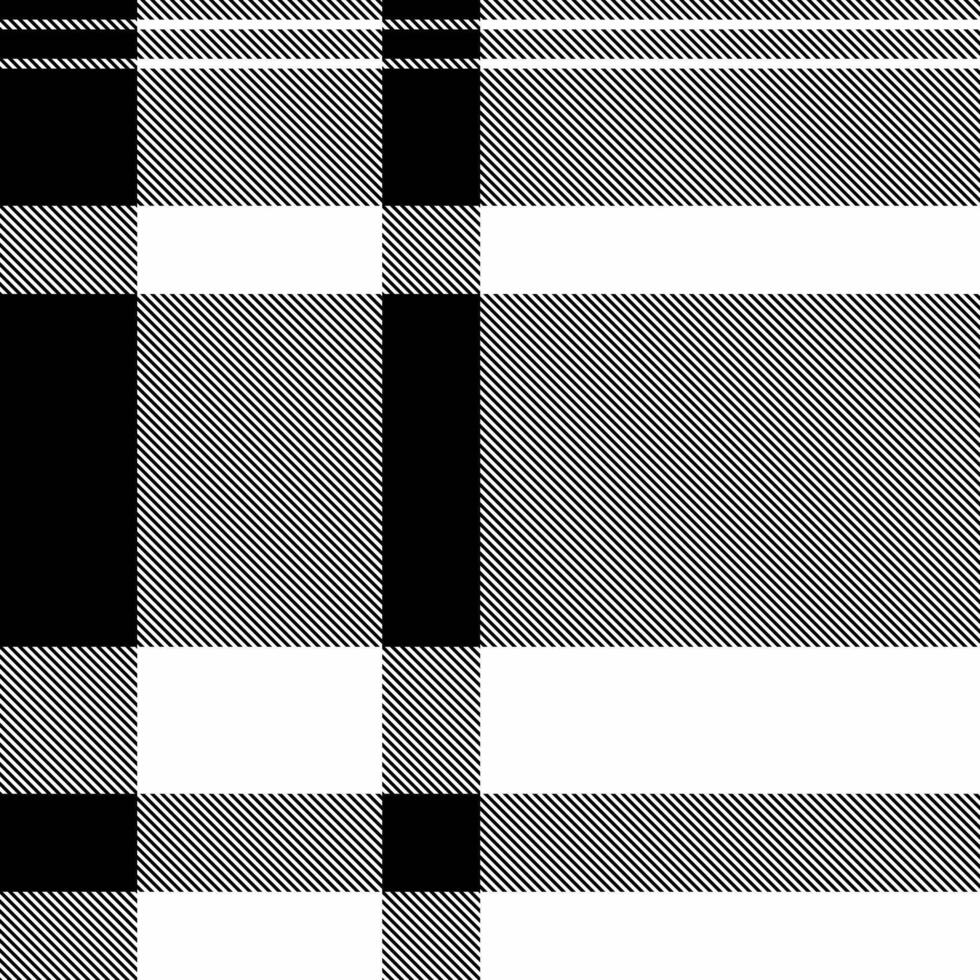 Stylish monochrome plaid pattern. Perfect for textile design, website backgrounds, or fashion projects. The bold black and white creates a timeless and versatile aesthetic. vector