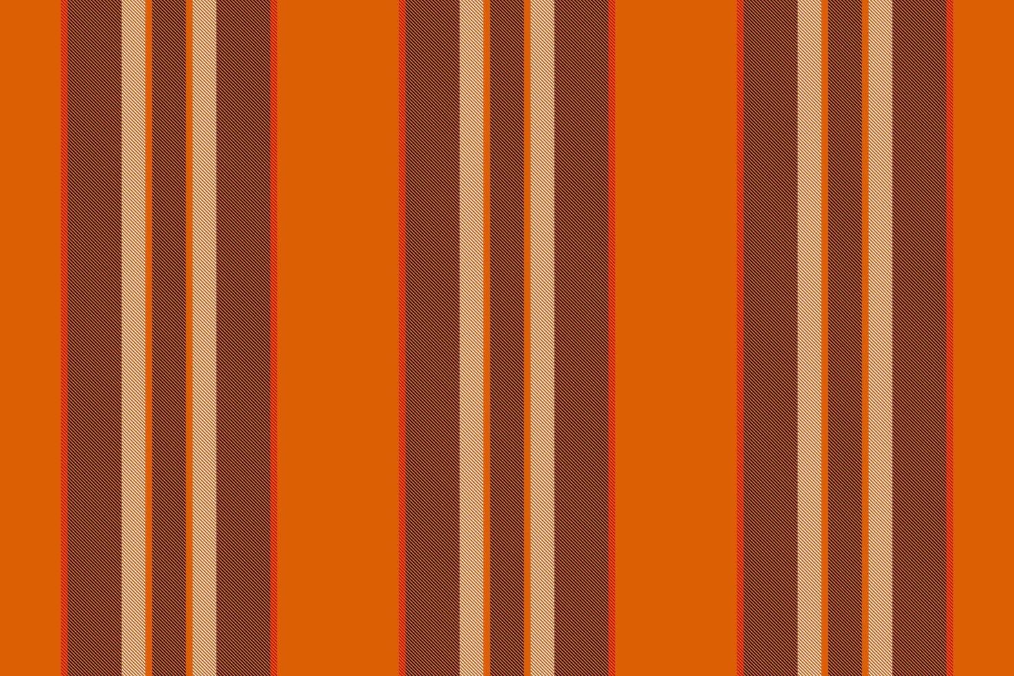 Contour background pattern, motif texture seamless textile. Neutral fabric vertical stripe lines in orange and black colors. vector