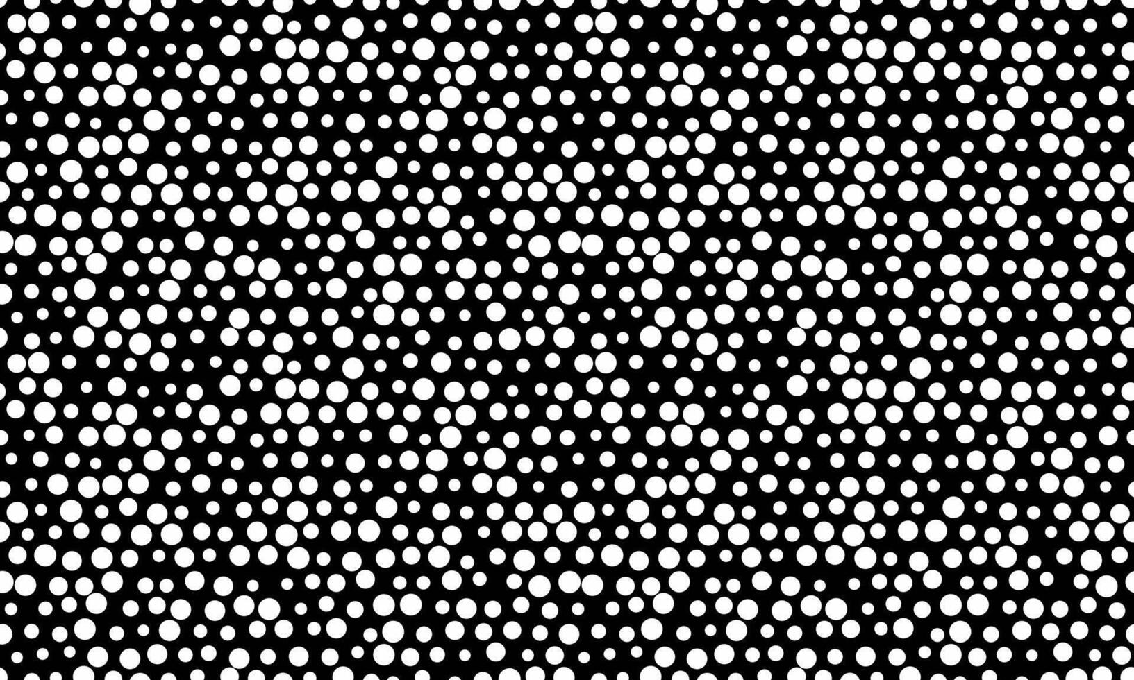 Abstract monochrome polka dot pattern. Seamless texture of varying sized circles creating a dynamic, flowing design. Ideal for backgrounds, textiles, website design, and modern art projects. vector