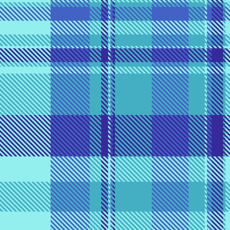 Vibrant teal and blue plaid pattern. Perfect for textile design, fashion, and web backgrounds. This seamless texture offers a stylish, modern feel with a touch of classic charm. vector