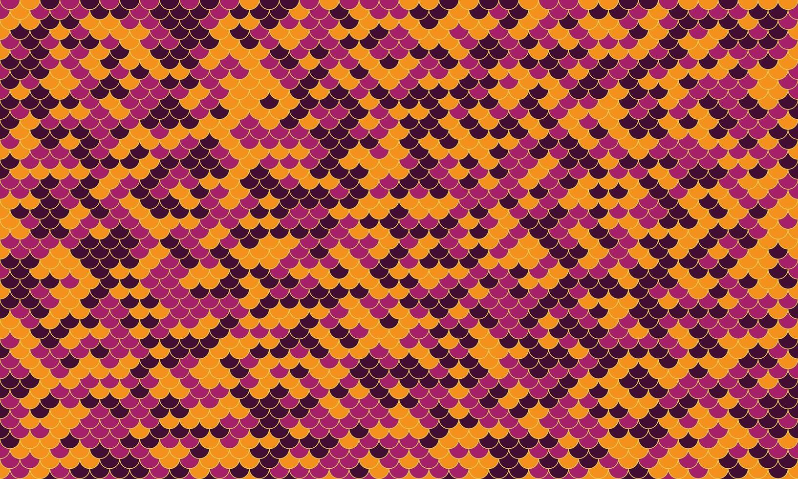 Vibrant snakeskin pattern in orange and purple hues. Perfect for fashion, textile design, or digital art projects. vector