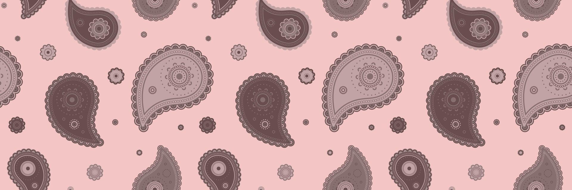 Oriental paisley to print flower. Greeting card seamless pattern at royalty page. Orient herbal and interior card. vector
